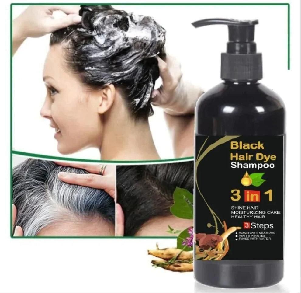 Unisex Instant Black Herbal Hair Dye Shampoo Pack Of 2