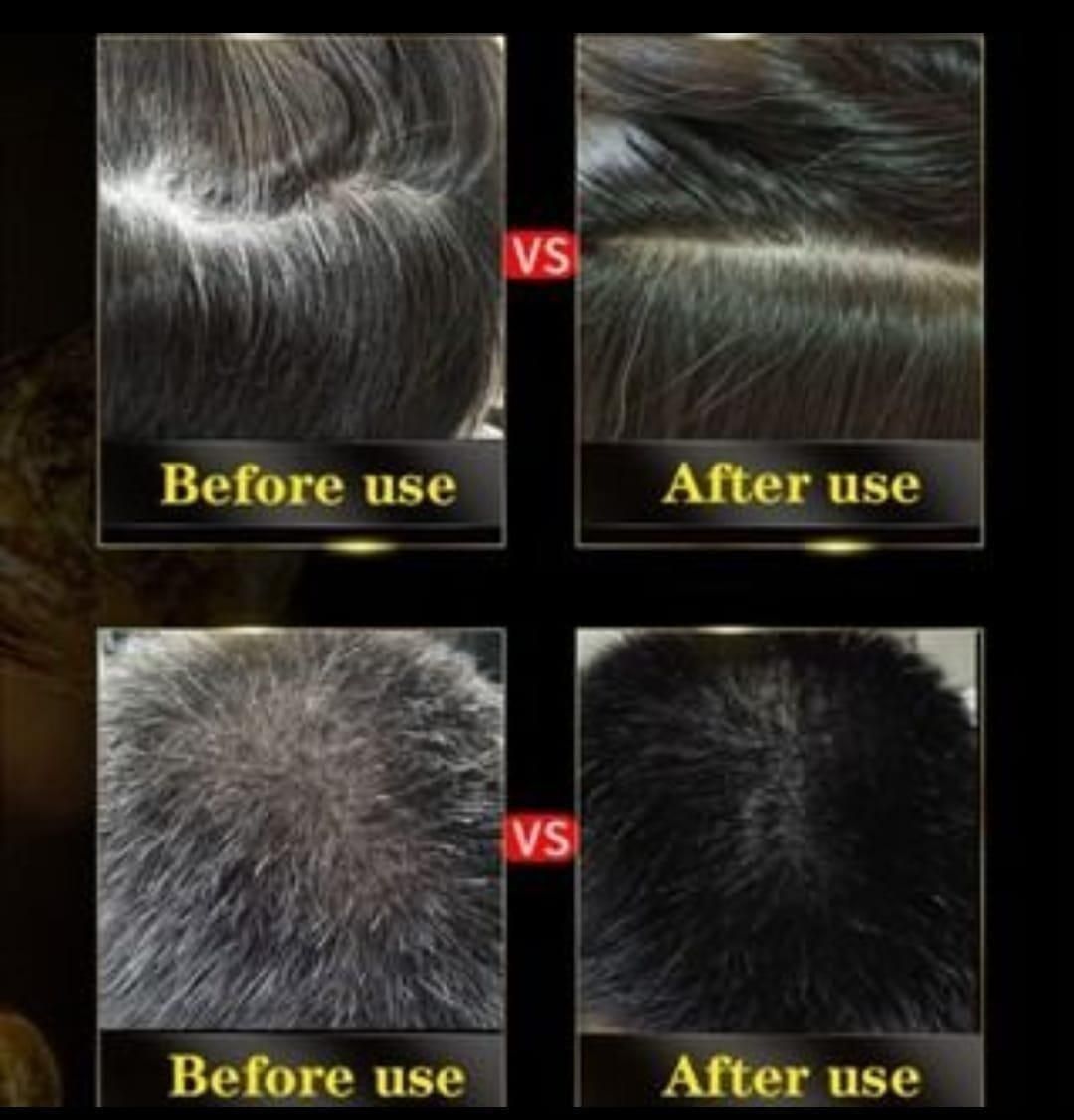 Unisex Instant Black Herbal Hair Dye Shampoo Pack Of 2