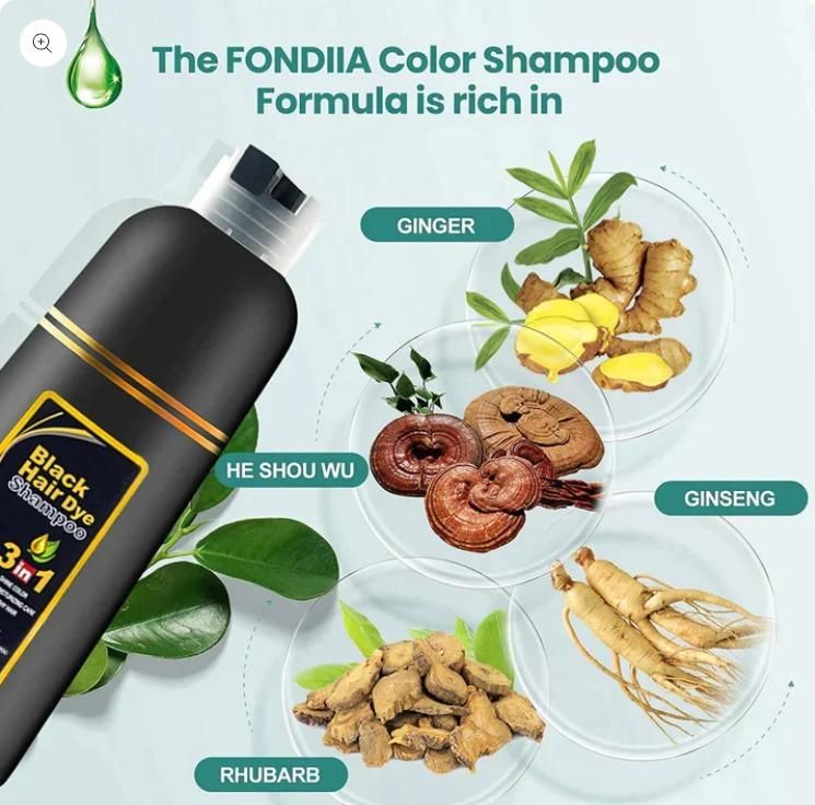 Unisex Instant Black Herbal Hair Dye Shampoo Pack Of 2